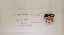 HANDS ACROSS AMERICA: PINBACK BUTTON: MAY 25, 1986: GOOD picture