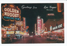 Postcard NV Las Vegas Nevada Fremont Street at Night F35 picture