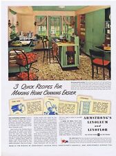 1943 Mid Century Kitchen Armstrong's Linoleum Floors Print Ad picture