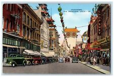 c1940's Chinatown Scene San Francisco California CA Unposted Vintage Postcard picture