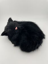 Vintage Realistic Sleeping Cat/ Kitten Lifelike Made With Real Rabbit Fur Black picture
