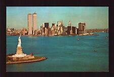 POSTCARD : NEW YORK - NEW YORK CITY NY - STATUE OF LIBERTY & WORLD TRADE CENTER picture