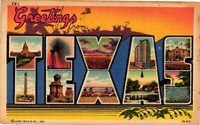 Vintage Postcard- TX1. GREETINGS FROM TEXAS. Posted 1957 picture