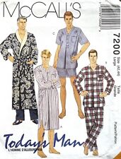 1990's McCall's Men's Robe,Nightshirt,Pajamas Pattern 7200 Size L UNCUT picture