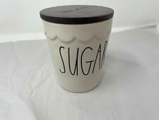 Rae Dunn Ceramic Sugar Jar with Wood Topper BB01B32012-921 picture