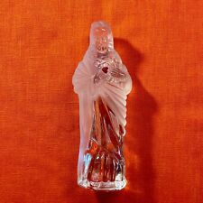 Vintage Frosted and Clear Glass Jesus Christ Figurine with Red Heart picture