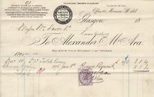 Alexander McAra Glasgow 1894 Scotch Lime Recd Payment Stamp Invoice Ref 40996 picture