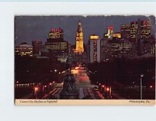 Postcard Center City Skyline at Nightfall Philadelphia Pennsylvania USA picture