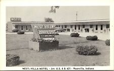 Postcard IN Westville West - Villa Motel Routes 6 & 421 Classic Car C.1950 M17 picture
