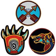 NATIVE AMERICAN WOLF BEAR PAW INDIAN TRIBAL ARROW PATCH | 3PC  iron on or sew on picture