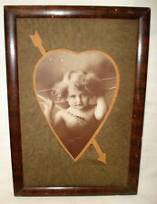 Antique 1897 MB Parkinson Angel Cupid Awake Print Picture Wood Wooden Frame picture