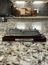 Sky Princess: A Princess Cruise Ship.￼Pewter Replica On Wooden Base. Nautical picture