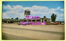 ROUTE 66~ EL RENO, OK ~ BEACON MOTEL & CAFE ~ CARS ~ postcard ~ 1950s picture