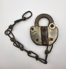Vintage Adlake Railroad Padlock  No Key  With Chain C&NW picture