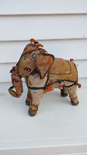 Vintage Hand-Crafted ANGLO RAJ Stuffed Cotton Embroidered ELEPHANT India picture