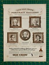 1956 Vintage Old Crow Kentucky Straight Bourbon Whiskey Portraits Print Ad H1 picture