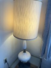 vintage mid century modern table lamp White Ceramic And Brass picture