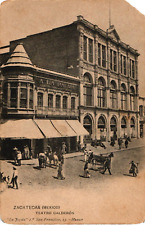 Antique Mexican Postcard Zacatecas Teatro Theatre Calderon Street View Unposted picture