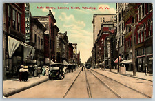Wheeling, West. Virginia - Main Street, Looking North - Vintage Postcard picture