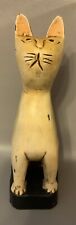 Vintage Wooden Yellow Cat Made In Thailand  picture