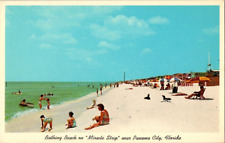 Panama City Beach Bathing Beach Miracle Strip Ocean Florida FLA FL Postcard picture