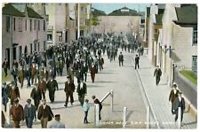 Crowd Of Men Going Out For Dinner Hour GWR Works Swindon Wiltshire UK Postcard picture