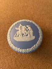 Wedgwood Japerware blue, 2 3/4 inch lidded box, Pegasus , round picture