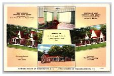 Brown's Auto Court Motel Fredericksburg Virginia VA UNP Linen Postcard H24 picture