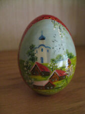 Hand Painted Russian Orthodox Easter Wooden Lacquered Egg picture