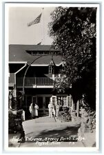 Peguot Minnesota Postcard Hotel Entrance Breezy Point Lodge 1940 Vintage Antique picture