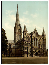 England. Salisbury. Cathedral/Worcester. Severn Bridge. Vintage Photochrome by picture