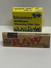 RAW 1 1/4 PAPERS and BLOOMER WAX GARDEN ROLLING TIPS WITH SEEDS Save the Bees picture