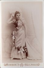 Buffalo NY Victorian Young Woman Model 1892 Antique Cabinet Card Albumen Photo picture