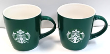 Starbucks Coffee Mugs Hunter Green 12 oz Matching Cups Logo 2020 Set of 2 picture