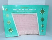 VTG NOS 60s Penneys Fashion Manor Fashionaire Thermal Cotton blanket 80x90 Full picture