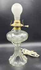 Vintage Clear Glass Hurricane Lamp Converted To Electric 12x6
