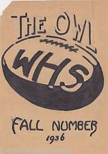 The Owl Watertown High School New York Original Rollie Ivers Football Drawing picture