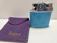 Working VINTAGE RONSON SPORT Blue & Silver Tone LIGHTER  6749/26 picture