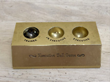 Executive Ball Game Solid Brass Office Desk Decor Vintage HEAVY picture
