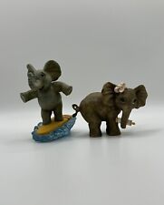 Vintage 1990s Hamilton Elephant Figurine Collectibles Decor Lot Of 2 picture