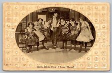 Antique vintage postcard posted 1910 girls girls how i love them RPPC picture
