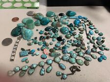 Vintage Native American Turquoise Cabochon Stone Lot 4 Repairs 202g Milan Family picture