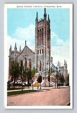Winnipeg Manitoba- Canada, Knox United Church, Religion, Vintage c1929 Postcard picture