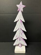 CARVED WOOD PAINTED CHRISTMAS TREE picture