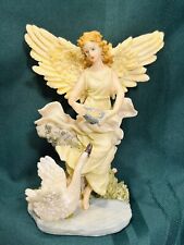 Vintage Seraphim Angel Feeding a Swan 8 1/2” Tall picture