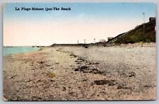 La Plage Matane Que Beach Shoreline Oceanfront Coast Ocean Vintage WOB Postcard picture