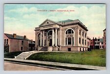 Mansfield OH-Ohio, Carnegie Library, Antique, Vintage Souvenir Postcard picture