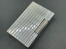 ST Dupont Gatsby Polished Silver Plated Crosshatch Cigar Lighter c1995 $895 MSRP picture