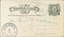 Pasadena, California - 1884 Preprinted 1 Cent Liberty Stamp - Early CA Postcard picture