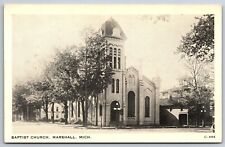 Marshall Michigan~Baptist Church~Washington House~1940s Postcard picture